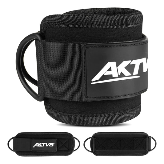 AKTV8 Premium Black Edition Ankle Straps – Heavy Duty Leg Training Support