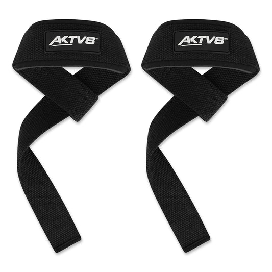 AKTV8 Premium Black Edition Lifting Straps – Heavy Duty Grip Support