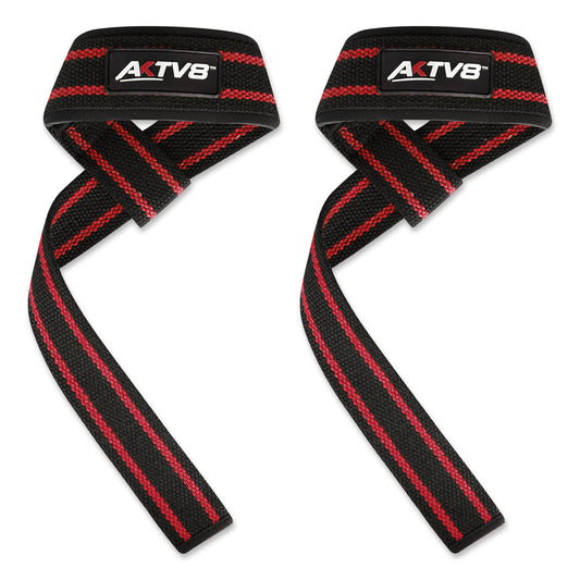 AKTV8 Premium Red Edition Lifting Straps – Heavy Duty Grip Support