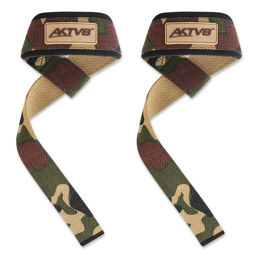 AKTV8 Premium Camo Edition Lifting Straps – Heavy Duty Grip Support