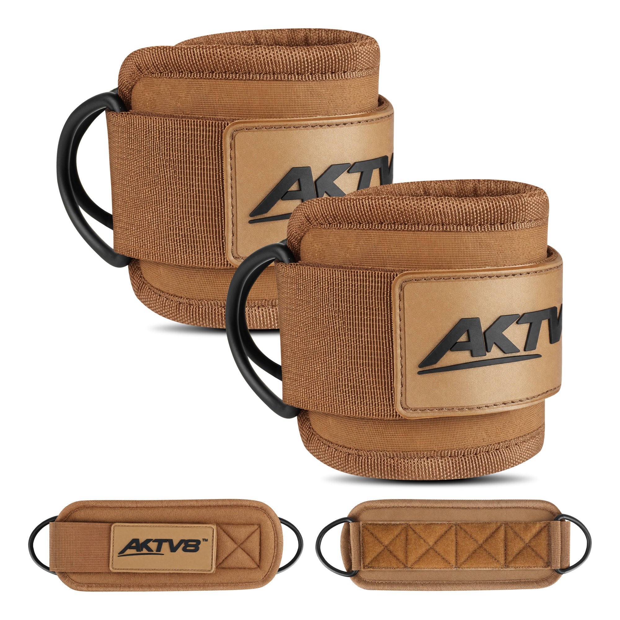 AKTV8 Premium Black Edition Ankle Straps – Heavy Duty Leg Training Support