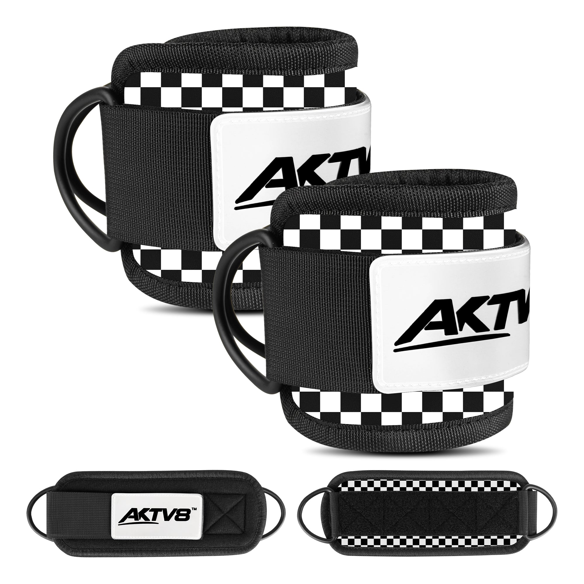 AKTV8 Premium Black Edition Ankle Straps – Heavy Duty Leg Training Support