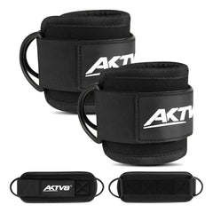 AKTV8 Premium Black Edition Ankle Straps – Heavy Duty Leg Training Support