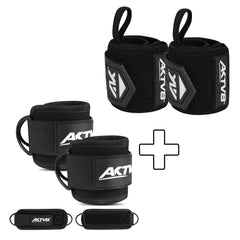 AKTV8 Black Edition Support Combo – Wrist Wraps & Ankle Straps