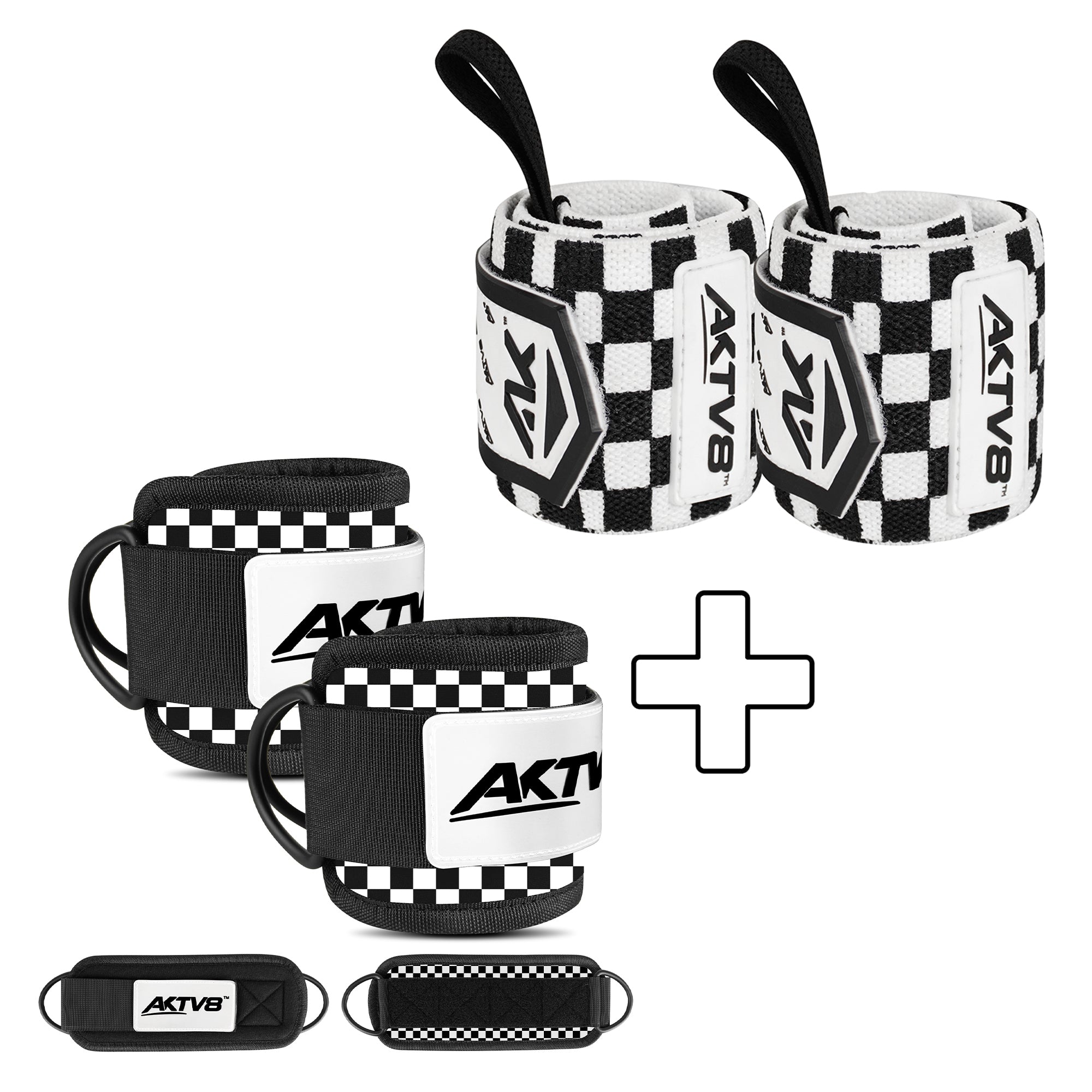 AKTV8 Black Edition Support Combo – Wrist Wraps & Ankle Straps