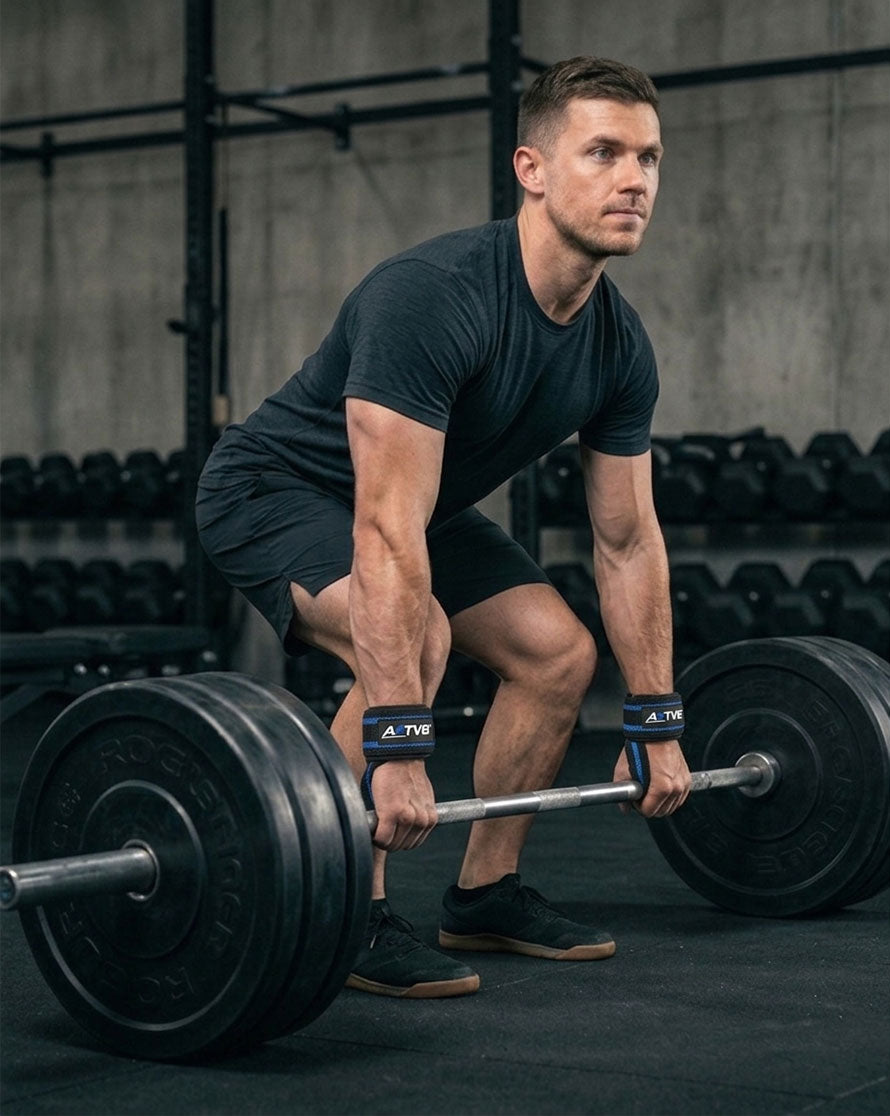 AKTV8 Blue Edition PowerGrip Combo – Wrist Wraps & Lifting Straps