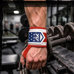 AKTV8 Red & White Edition PowerGrip Combo – Wrist Wraps & Lifting Straps