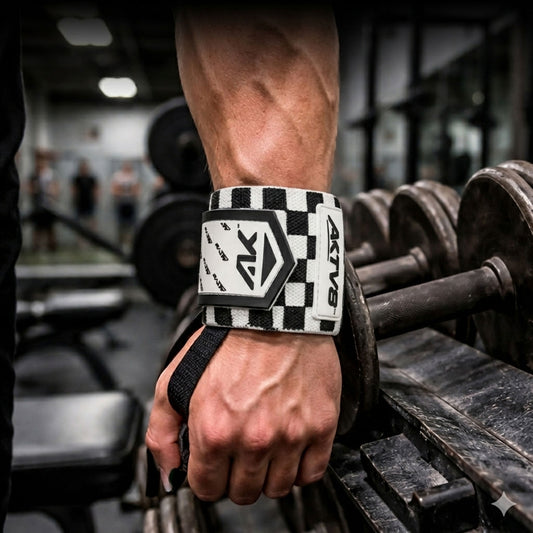AKTV8 White Edition PowerGrip Combo – Wrist Wraps & Lifting Straps