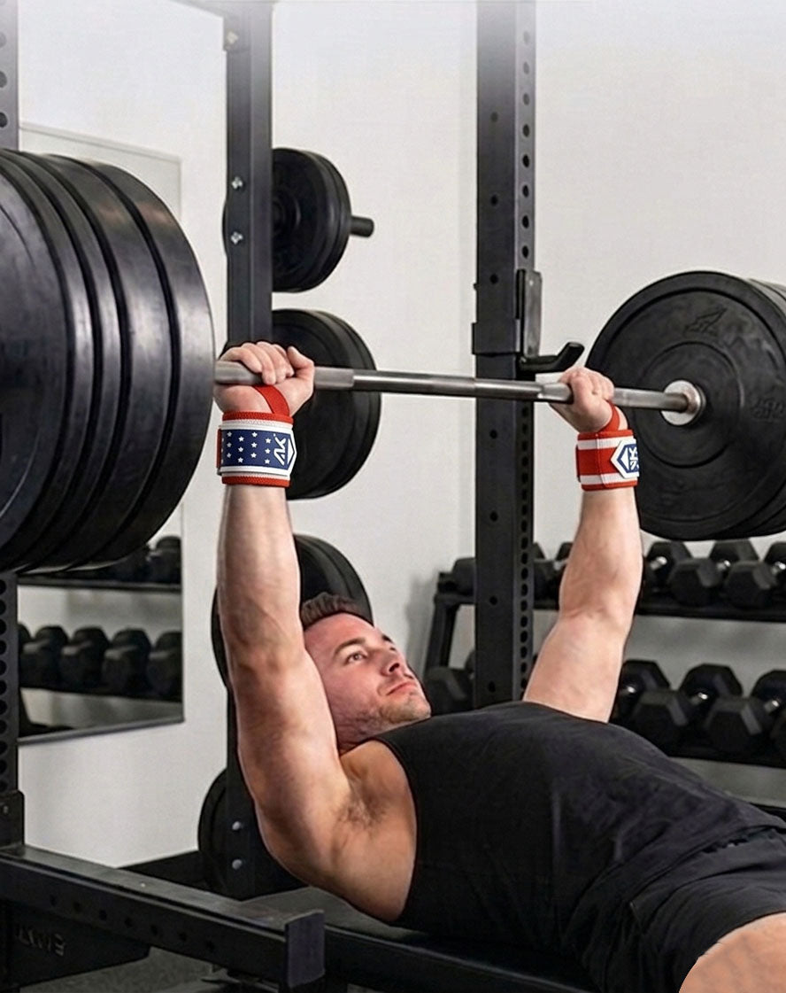 AKTV8 Red & White Edition PowerGrip Combo – Wrist Wraps & Lifting Straps
