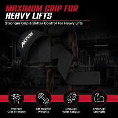 AKTV8 Premium Black Edition Lifting Straps – Heavy Duty Grip Support