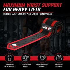 AKTV8 Premium Red Edition Wrist Wraps – Heavy Duty Wrist Support