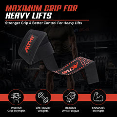 AKTV8 Premium Orange Edition Lifting Straps – Heavy Duty Grip Support