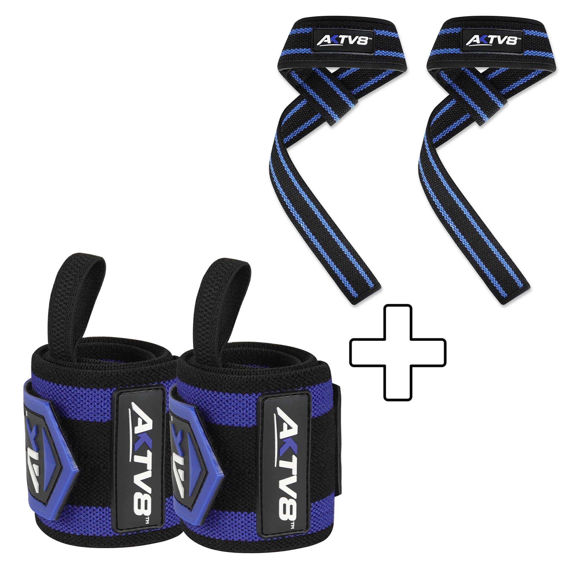 AKTV8 Red & White Edition PowerGrip Combo – Wrist Wraps & Lifting Straps