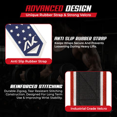 AKTV8 Premium American Edition Wrist Wraps – Heavy Duty Wrist Support