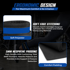 AKTV8 Premium Blue Edition Ankle Straps – Heavy Duty Leg Training Support