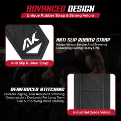 AKTV8 Premium Black Edition Wrist Wraps – Heavy Duty Wrist Support