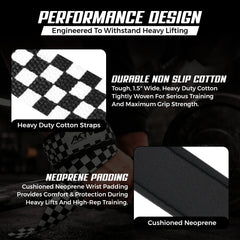 AKTV8 Premium White Edition Lifting Straps – Heavy Duty Grip Support