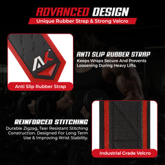 AKTV8 Premium Red Edition Wrist Wraps – Heavy Duty Wrist Support
