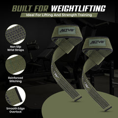 AKTV8 Premium Green Edition Lifting Straps – Heavy Duty Grip Support
