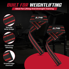 AKTV8 Premium Red Edition Lifting Straps – Heavy Duty Grip Support