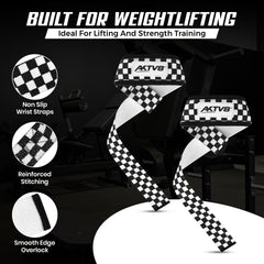 AKTV8 Premium White Edition Lifting Straps – Heavy Duty Grip Support