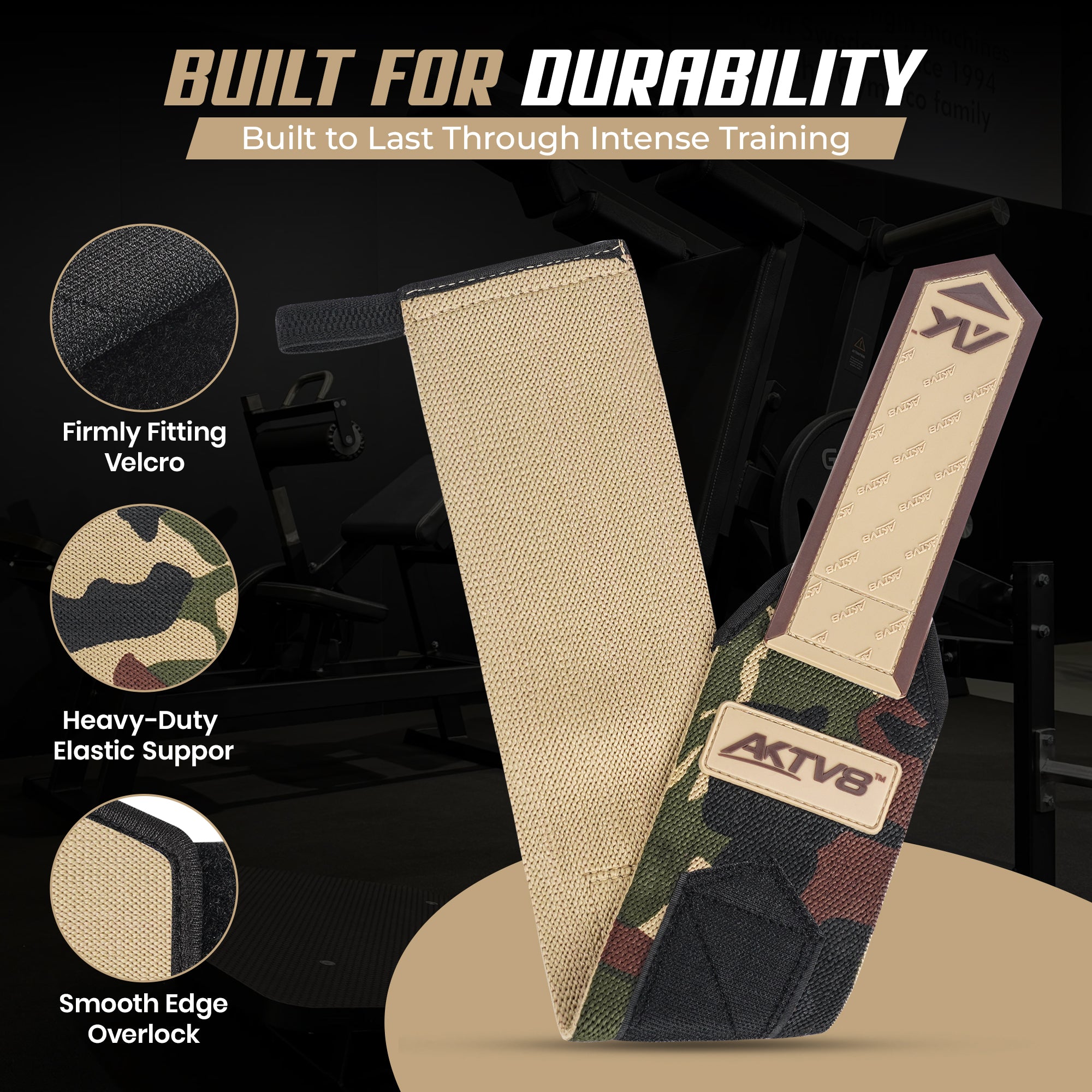 AKTV8 Premium Camo Edition Wrist Wraps – Heavy Duty Wrist Support