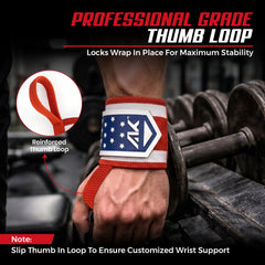 AKTV8 Premium American Edition Wrist Wraps – Heavy Duty Wrist Support