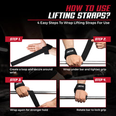 AKTV8 Premium Black Edition Lifting Straps – Heavy Duty Grip Support