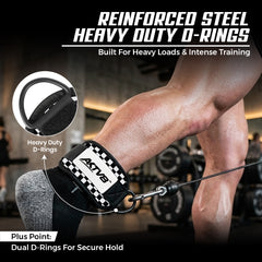 AKTV8 Premium White Edition Ankle Straps – Heavy Duty Leg Training Support