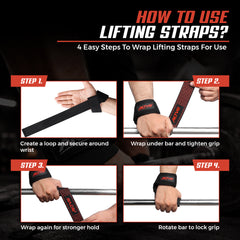 AKTV8 Premium Orange Edition Lifting Straps – Heavy Duty Grip Support