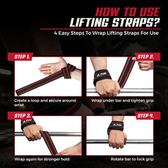 AKTV8 Premium Red Edition Lifting Straps – Heavy Duty Grip Support