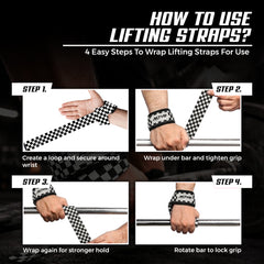 AKTV8 Premium White Edition Lifting Straps – Heavy Duty Grip Support
