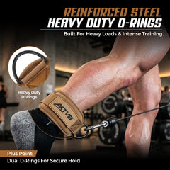 **AKTV8 Premium Brown Edition Ankle Straps – Heavy Duty Leg Training Support**