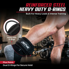 AKTV8 Premium Black Edition Ankle Straps – Heavy Duty Leg Training Support