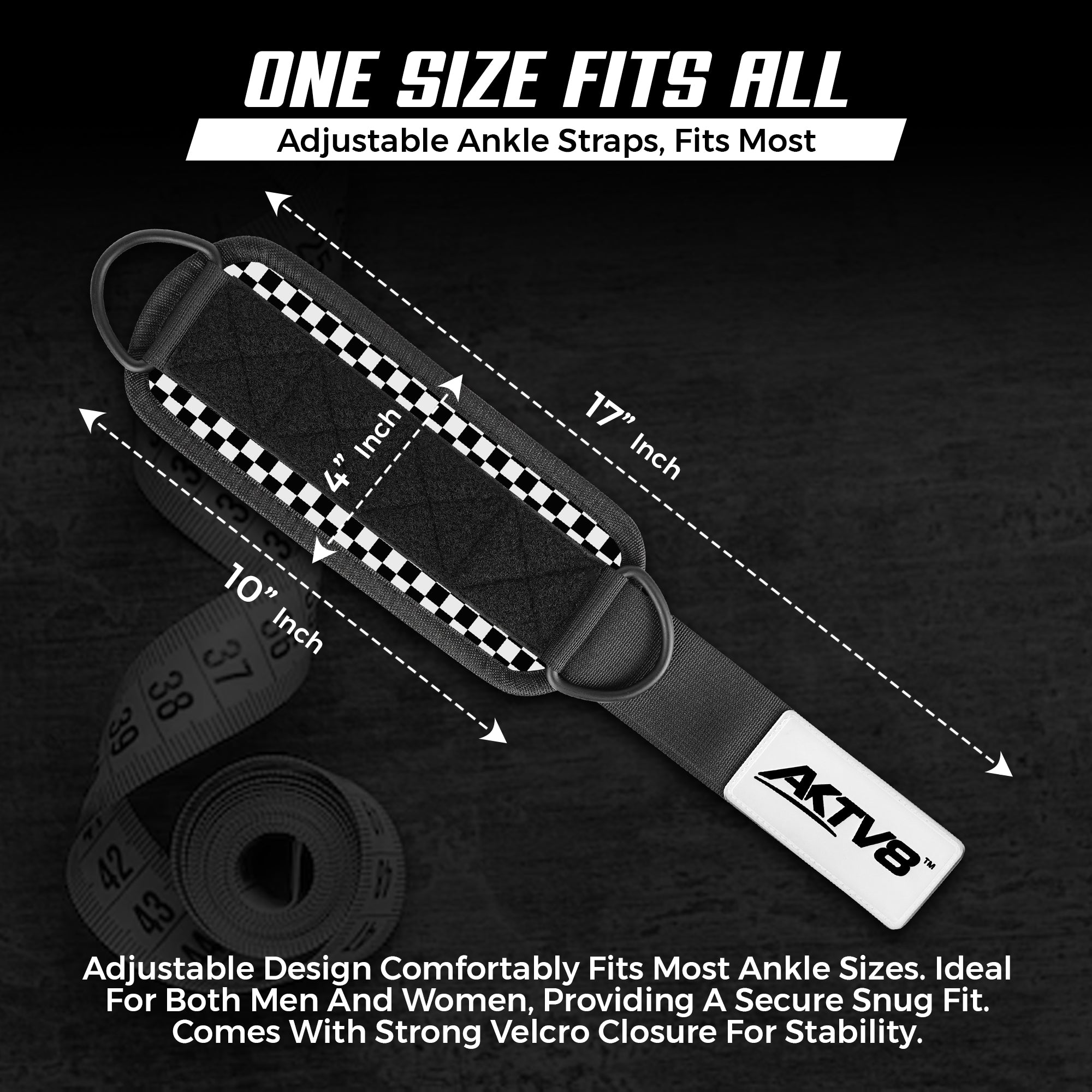 AKTV8 Premium White Edition Ankle Straps – Heavy Duty Leg Training Support