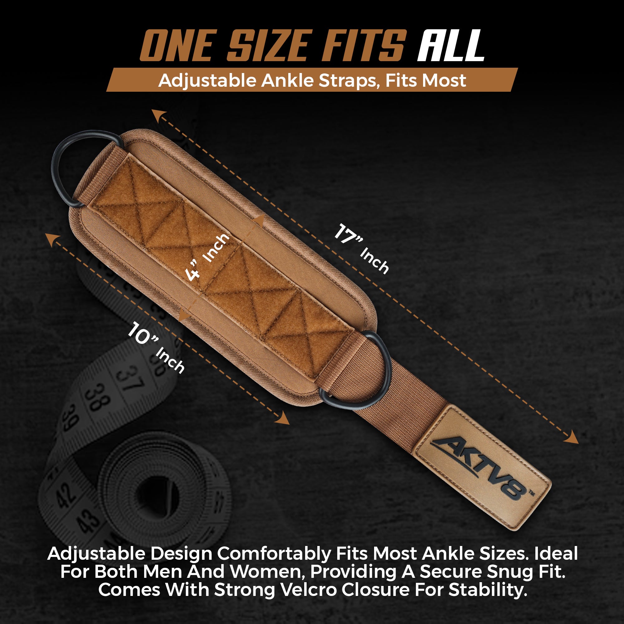 **AKTV8 Premium Brown Edition Ankle Straps – Heavy Duty Leg Training Support**