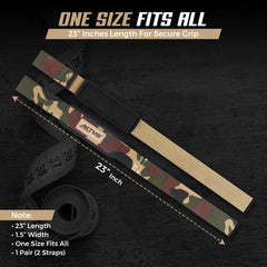 AKTV8 Premium Camo Edition Lifting Straps – Heavy Duty Grip Support