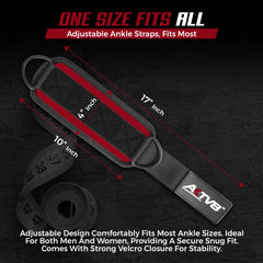 AKTV8 Premium Red Edition Ankle Straps – Heavy Duty Leg Training Support