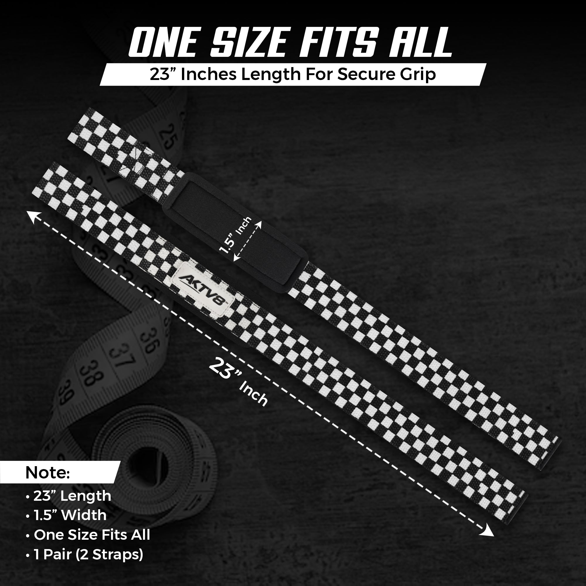 AKTV8 Premium White Edition Lifting Straps – Heavy Duty Grip Support