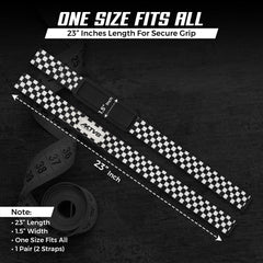AKTV8 Premium White Edition Lifting Straps – Heavy Duty Grip Support