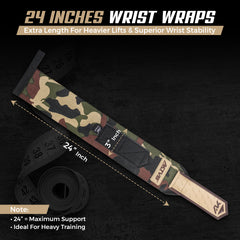 AKTV8 Premium Camo Edition Wrist Wraps – Heavy Duty Wrist Support