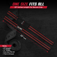 AKTV8 Premium Red Edition Lifting Straps – Heavy Duty Grip Support