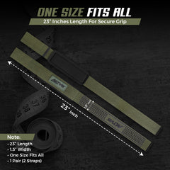 AKTV8 Premium Green Edition Lifting Straps – Heavy Duty Grip Support