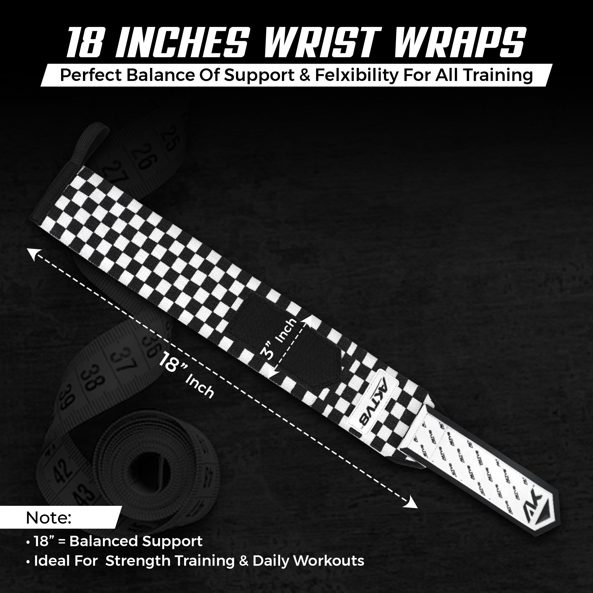 AKTV8 Premium White Edition Wrist Wraps – Heavy Duty Wrist Support