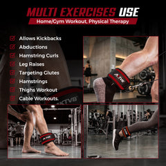 AKTV8 Premium Red Edition Ankle Straps – Heavy Duty Leg Training Support
