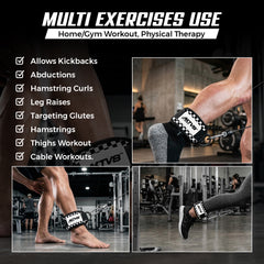 AKTV8 Premium White Edition Ankle Straps – Heavy Duty Leg Training Support