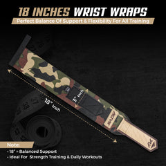 AKTV8 Premium Camo Edition Wrist Wraps – Heavy Duty Wrist Support