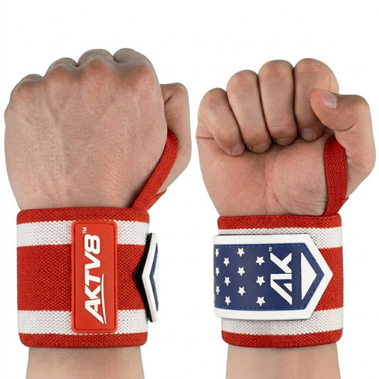 AKTV8 Premium American Edition Wrist Wraps – Heavy Duty Wrist Support