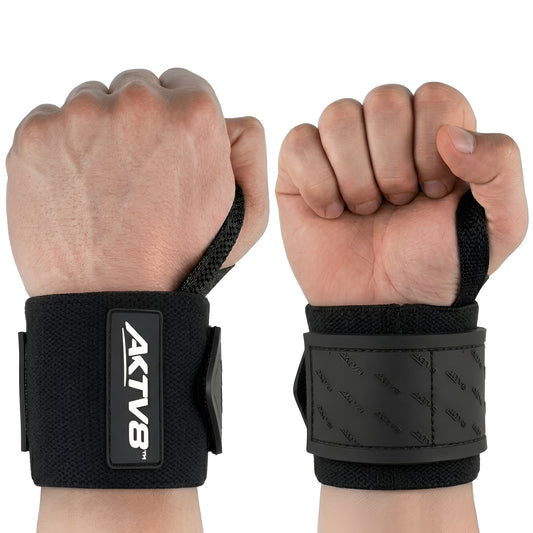 AKTV8 Premium Black Edition Wrist Wraps – Heavy Duty Wrist Support